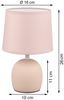 LED Tischleuchte Keramikfuß & Stoffschirm Beige, Höhe 26cm Bild 3