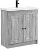 vidaXL Badezimmermöbel-Set Grau Sonoma 56 x 37,5 x 81 cm Holzwerkstoff 3404130 Bild 2