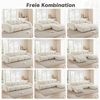Flieks Modulares Sofa 3-Sitzer mit 2x Hocker, Cloud Sofa mit runden Armlehnen, Chenille weich, rahmenlos bodennah, Lounge Sofa, Beige Bild 3
