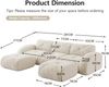 Flieks Modulares Sofa 3-Sitzer mit 2x Hocker, Cloud Sofa mit runden Armlehnen, Chenille weich, rahmenlos bodennah, Lounge Sofa, Beige Bild 4