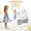 Kinder Bücherregal mit Ganzkörperspiegel Spielzeugaufbewahrungsorganizer mit 4-lagigen Sling-Regalen Weiß Bild 5