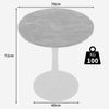 Couchtisch H 72 x T 70 x B 70 cm, rund, in Weiß/Grau mit Tischplatte aus Kunstmarmor, modernes minimalistisches Design Bild 5