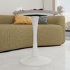 Couchtisch H 72 x T 70 x B 70 cm, rund, in Weiß/Grau mit Tischplatte aus Kunstmarmor, modernes minimalistisches Design Bild 4