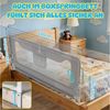 Huracan Bettschutzgitter Bettgitter 150/180/200cm, Rausfallschutz Bett, (14-Fach höhenverstellbar, Klappbar Bettschutzgitter für, Kinder Baby,Stabiler Kinderbettgitter für Babybett), mit Sicherheitsgurt, Elternbett & Kinderbett Bild 2