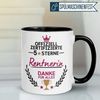 Momentals Tasse Rente Frau – Offiziell zertifizierte 5 Sterne –Geschenk Renteneintritt, Gratis Versand · Links-&Rechtshänder · Spülmaschinenfest Bild 2