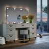 Schminktisch Anett Grau 150 cm mit LED Beleuchtung und Hocker Vicco Bild 4