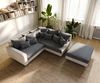 Ecksofa Clovis Weiss Schwarz Hocker Armlehne Ottomane Rechts modular Bild 4