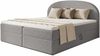 Boxspringbett Cloud mit 2 Bettkästen, Doppelbett mit Bonell-Matratze und Topper, Polsterbett in weichem Bouclé-Stoff, Bett, Bettgestell für Schlafzimmer (Grau (Coral 75), 140 x 200 cm) Bild 2