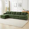 Jiexi Wohnlandschaft Ecksofa Mit Schlaffunktion Kordsofa, L oder U Form Couch Bild 3