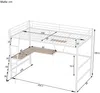 Hochbett mit Rausfallschutz, Regal, Leiter, Schreibtisch und Lattenrost, 90x200 cm, Metallbett, Kinderbett Bild 4
