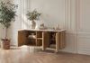 Sideboard Mango 150x40x80 hellbraun geölt / Marmor weiß MIAMI #101 Bild 5