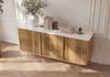 Sideboard Mango 150x40x80 hellbraun geölt / Marmor weiß MIAMI #101 Bild 2