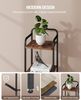 Bücherregal, Regal, Standregal, Schmales Bücherregal, Industrielles Eckregal, Schlankes Regal für Heimbüro, Wohnzimmer, Schlafzimmer, Küche, 7 Ebenen Vintagebraun-Schwarz Bild 5