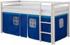 Hochbett Spielbett Kinderbett Leiter Kiefer Vorhang blau 90x200 Jugendbett Bild 3