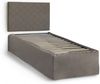 Dmora Ascra-Einzelbett, Kopfteilset aus Öko-Leder mit orthopädischer Basis und Volant, 100 % Made in Italy, geeignet für ein Einzelbett, inklusive Matratze, 80 x 190 cm, taubengrau Bild 4