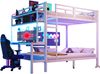 Etagenbett aus Metall und MDF mit Schreibtisch, LED-Lichtleiste und USB-Anschluss, 140x200 cm, Weiß, ohne Matratze Bild 5