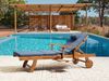 Sonnenliege mit Kissen JAVA PREMIUM mit Relaxfunktion Akazienholz Blau Bild 3