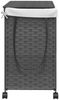 vidaXL Wäschekorb mit Rollen Grau 60x35x60,5 cm Rattan 372041 Bild 5