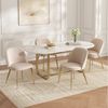 REDOM Esszimmerstuhl Atmungsaktiver Bezug, modern & pflegeleicht (Ideal für Küche, Esszimmer & Wartezonen, 4 St), Beige-goldene Polsterstühle 4 Stück, Samt Bild 3