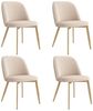 REDOM Esszimmerstuhl Atmungsaktiver Bezug, modern & pflegeleicht (Ideal für Küche, Esszimmer & Wartezonen, 4 St), Beige-goldene Polsterstühle 4 Stück, Samt Bild 4