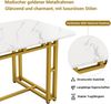 Esstisch in Weiß und Gold mit goldfarbenen Metallbeinen, MDF-Tischplatte, stilvoller Esszimmer und Wohnzimmer-Tisch,Luxus-Esstisch Bild 4