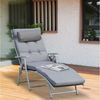 MC Star Gartenliege Outsunny Sonnenliege Strandliege Gartenliege klappbar verstellbar, mit Kissen Garten Metall Stoff Grau 137 x 63,5 x 100,5 cm Bild 2