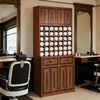 BarberPub Handtuchschrank mit 2 Schubladen, 42 Offenen Fächern & 4 Schränken, Badezimmerschrank Braun, Hochschrank Aufbewahrungsschrank Holz, R6179 Bild 2