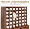 BarberPub Handtuchschrank mit 2 Schubladen, 42 Offenen Fächern & 4 Schränken, Badezimmerschrank Braun, Hochschrank Aufbewahrungsschrank Holz, R6179 Bild 4