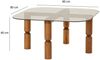 Dmora Wohnzimmertisch Gran, Niedriger Wohnzimmertisch, Kaffeeregal, Couchtisch für Sofa, 80x80h40 cm, Walnuss und Geräuchert Bild 3