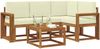 vidaXL Outdoor-Sofagarnitur mit Kissen 5 pcs Natur und Creme 3366363 Bild 3