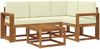 vidaXL Outdoor-Sofagarnitur mit Kissen 5 pcs Natur und Creme 3366363 Bild 2