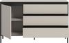 Sideboard B/H/T: 136x83x38 cm in Kaschmir Nachbildung und schwarz Bild 3