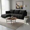Wohnero24 NESSA Ecksofa mit Schlaffunktion 206x140 cm & Bettkasten – L-Form Couch Schwarz 218x152 cm Bild 2