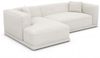 Couch Merida L Form in Samtstoff - Boucléstoff - pearl - Links Bild 1