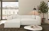 Couch Merida L Form in Samtstoff - Boucléstoff - pearl - Links Bild 2
