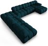 Micadoni Modulares Panorama Ecksofa Bellis 7-Sitzer Links 3D-Stoff Sonic Marineblau Bild 3