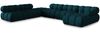 Micadoni Modulares Panorama Ecksofa Bellis 7-Sitzer Links 3D-Stoff Sonic Marineblau Bild 2