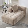 Modulares Chenille Sofa mit 3 Kissen, Softbag-Design, Seitentaschen, flexibler Aufbau, weiche Polsterung, Wohnzimmer Couch,khaki Bild 4