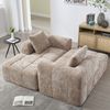 Modulares Chenille Sofa mit 3 Kissen, Softbag-Design, Seitentaschen, flexibler Aufbau, weiche Polsterung, Wohnzimmer Couch,khaki Bild 5