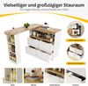 Kombinationsschrank 360°drehbar, mit rotierendem Seitenregal, 4 Schubladen, galvanisierte Goldgriffe, schwarze Metallakzente Bild 5