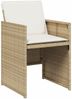 vidaXL 17-tlg. Garten-Essgruppe mit Kissen Beige Poly Rattan 3277773 Bild 5