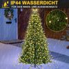 LMaxhome LED-Lichterkette Baumbeleuchtung Wasserfall Lichterkette mit Sterne Weihnachtsbaum Deko, 3M, 490-flammig, 8 Modi Timer, Topper Star, Wasserdicht, Aussen, Innen Bild 3