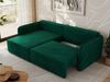L-förmiges Ecksofa mit Armlehnen, für das Wohnzimmer, Schlaffunktion und Bettkästen, Wellenfeder am Sitz, losen Kissen - MESTO - Dunkelgrün Velours - linke Seite Bild 3