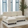 3-Sitzer Ecksofa, Leinen, L-Form, 194x118x81cm, Grau Bild 2