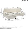 3-Sitzer Ecksofa, Leinen, L-Form, 194x118x81cm, Grau Bild 4
