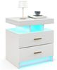 COSTWAY Nachttisch (1-St), mit LED-Beleuchtung, Sofatisch mit 2 Schubladen, 50 x 40 x 58 cm Bild 4