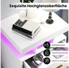COSTWAY Nachttisch (1-St), mit LED-Beleuchtung, Sofatisch mit 2 Schubladen, 50 x 40 x 58 cm Bild 2