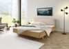 Bett mit Nachttisch links Fichte 200x200x85 natur gebeizt / geölt, Kopfteil beige FICHTELBERG #156 Bild 3