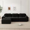 Cloud Modulsofa Boneless L-förmiges Sofa,Modulares Sofa mit Ottoman Modulares Cloud-Sofa 3-Sitzer Corduroy-Cloud-Sofa für Wohnzimmer Montagefreies Sofa,Corduroy,Schwarz, Bild 2