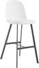 Barhocker >Atsa< (2er Set) Weiß, 109x48x57 cm, PU-Sitz, Metallbeine Schwarz Bild 4